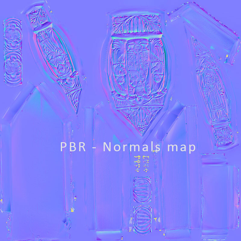 Mapa normals per textura pbr ivory triptic